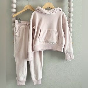Blush Pink Velour Hoodie and Jogger Set